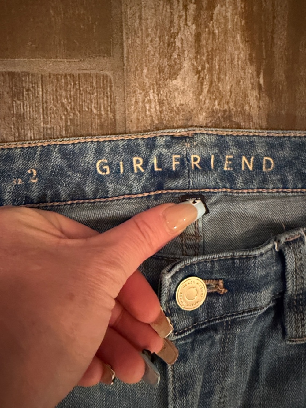 White House Black Market  Girlfriend Jeans with Cream Floral Appliqué - Picture 2 of 8